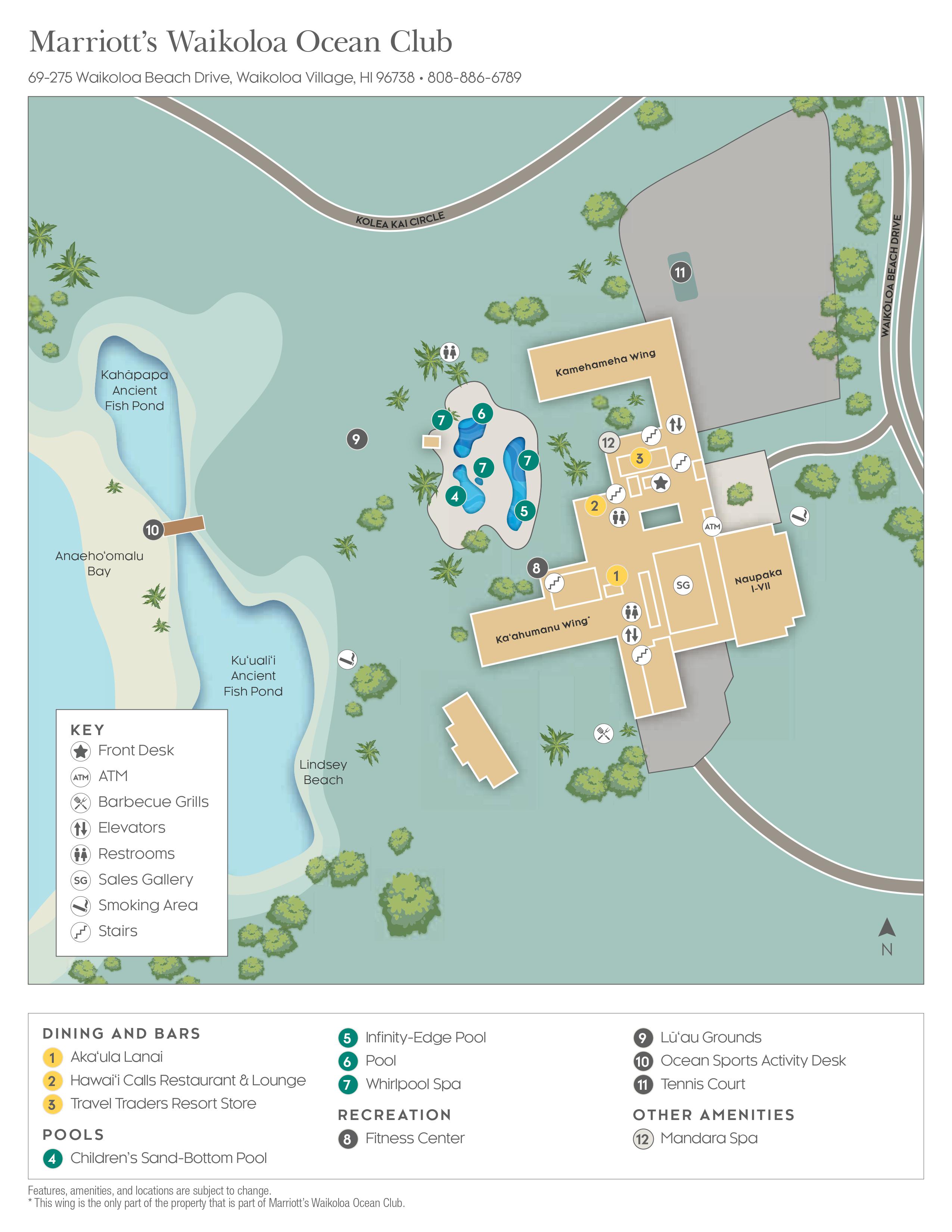 Waikoloa Beach Resort Map Map | Marriott's Waikoloa Ocean Club | Marriott Vacation Club